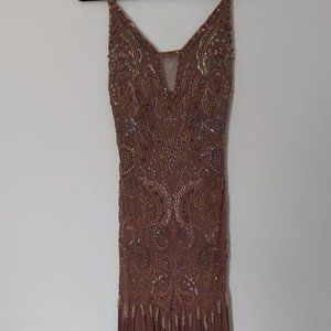 Vintage Sue Wong Mauve Beaded Formal Dress